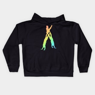 An acrobatic women’s trio doing teepee Kids Hoodie